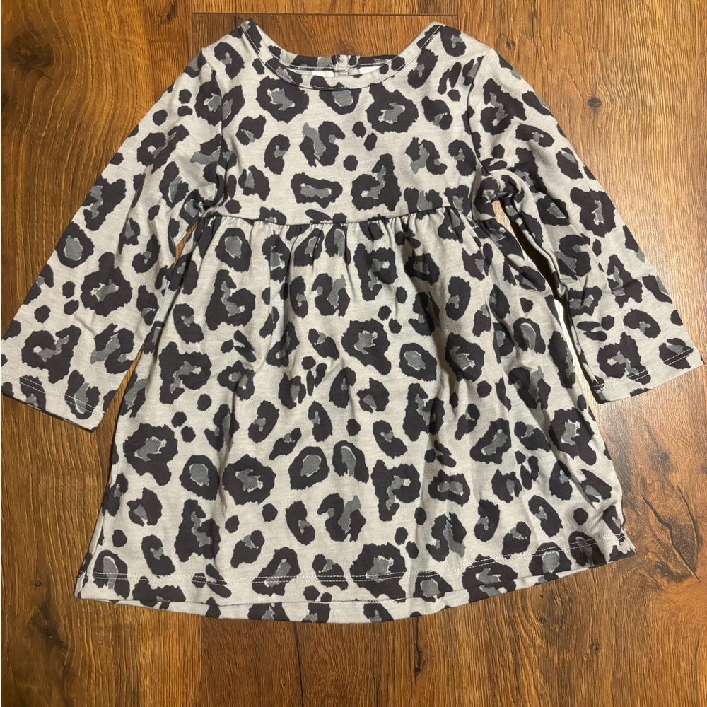 Wonder Nation Baby Girls Animal Print Long Sleeve Dress